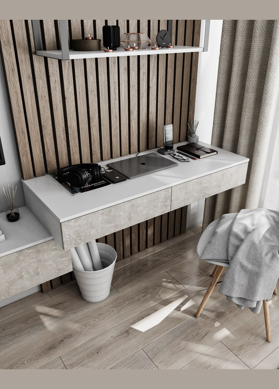 Стол компьютерный подвесной на 2 ящика, стол письменный T-222 от MORELI (335423310)