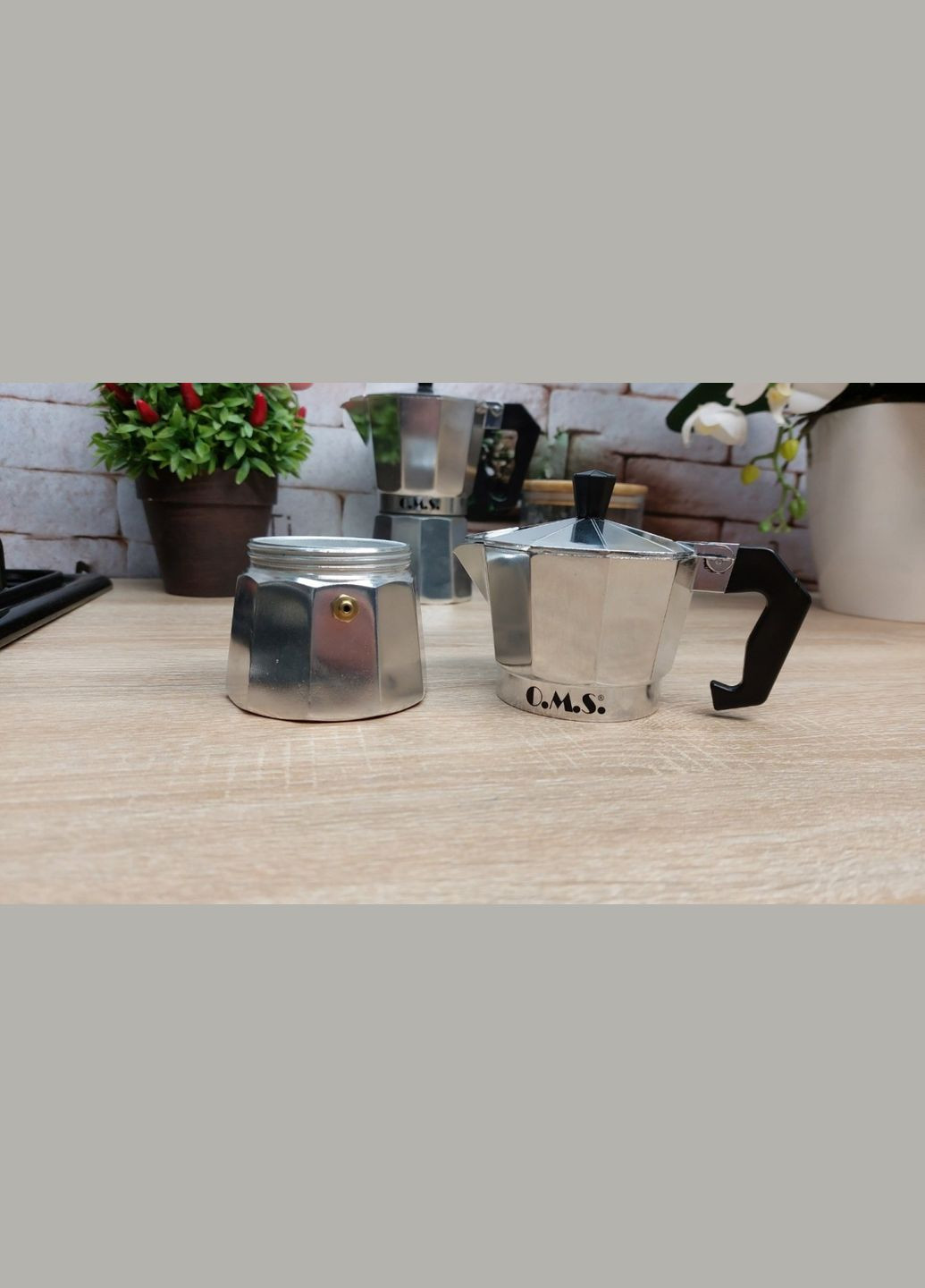 Кофеварка гейзерная 9128-3 3 чашки 150 мл OMS (336881439)