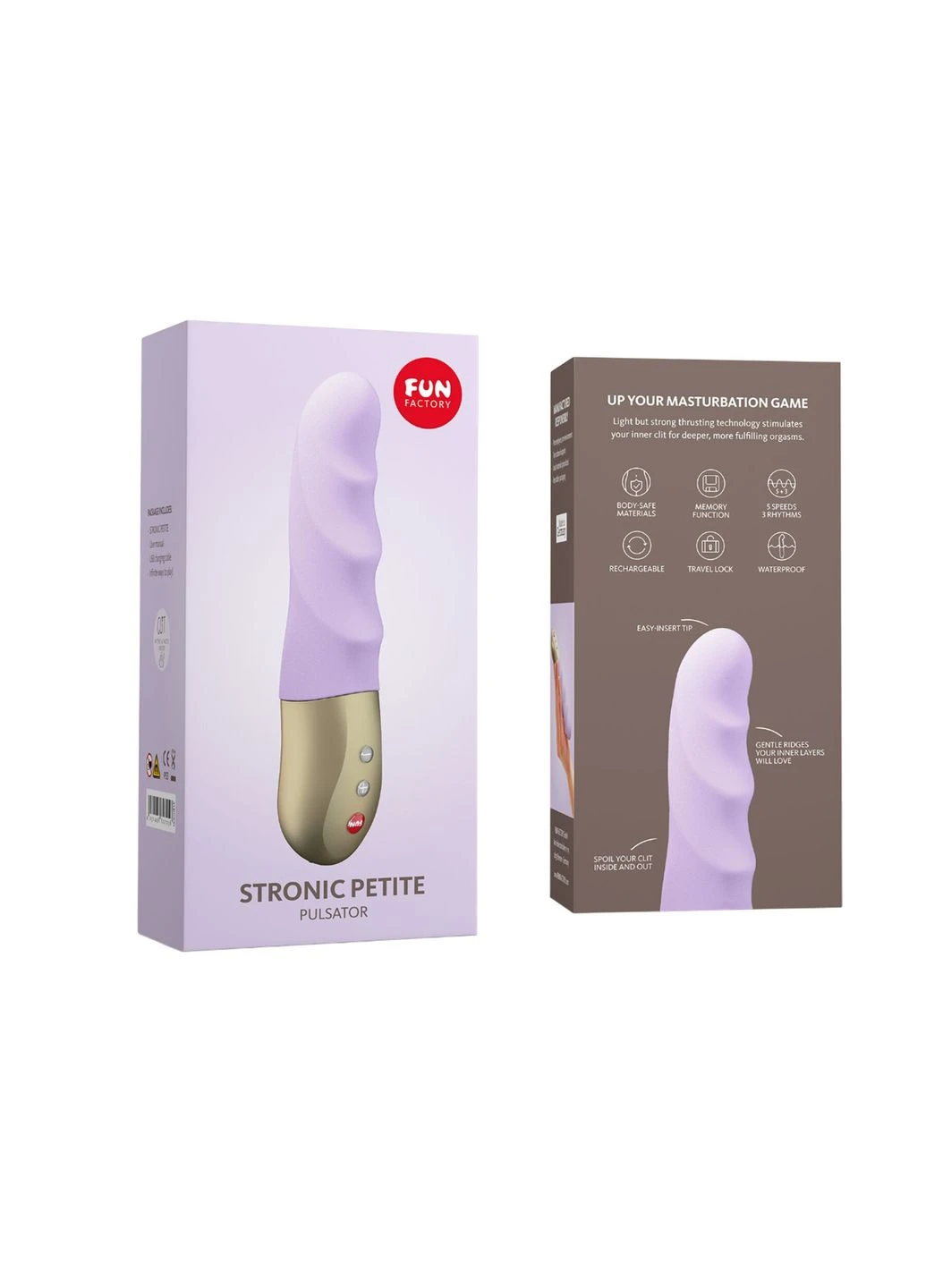 Міні-пульсатор STRONIC PETITE pastel lilac, 8 режимів, підходить для початківців 20635 Fun Factory (392055697)