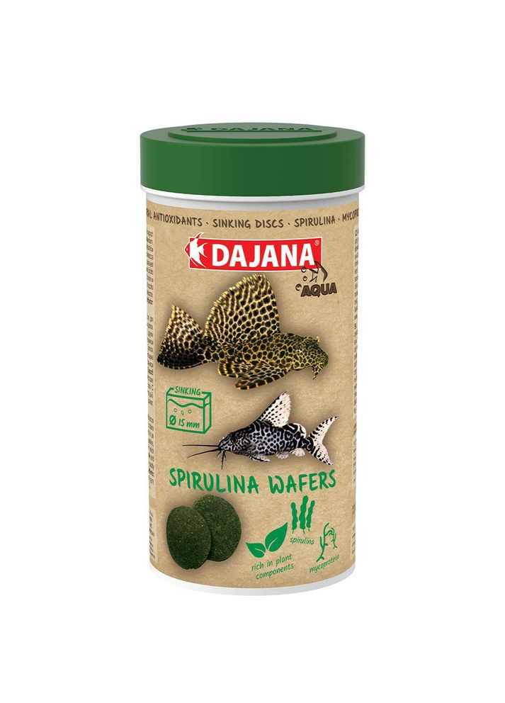 DAJANA SPIRULINA WAFERS Спец.Корм для донних травоїдних риб в таблетках/чіпсах 250 мл/100 г DP060(5353) Dajana Pet (295932069)