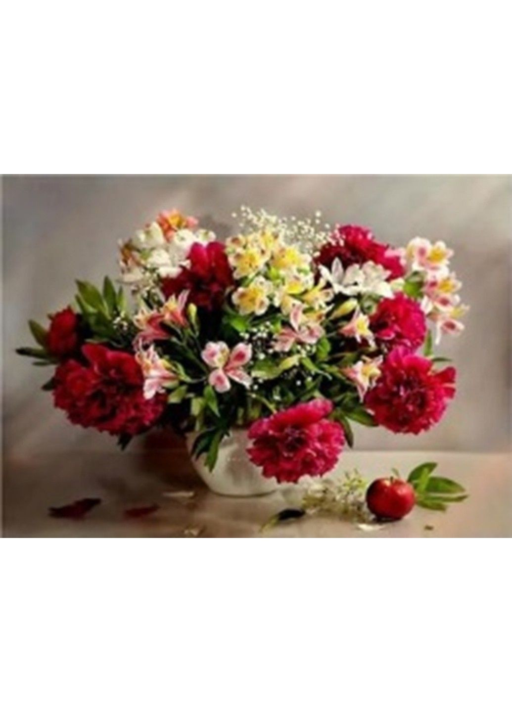 Набір Алмазна мозаїка вишивка Ароматні півонії та лілії на підрамнику повна 5d 30х40 187050 No Brand (332207990)