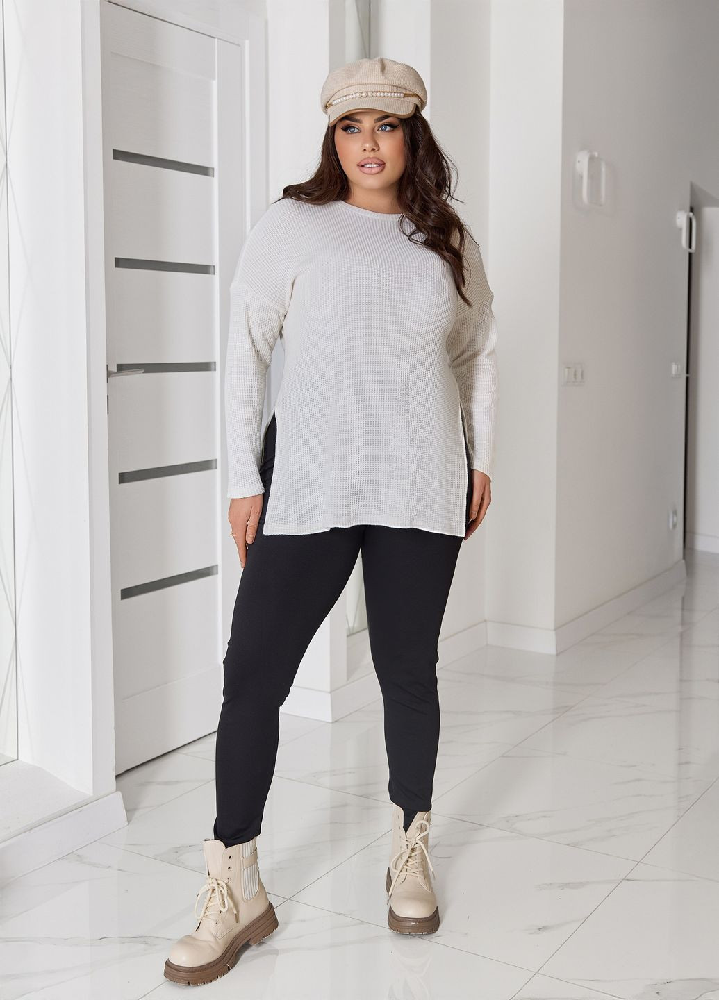 Туника женская из вязаного трикотажа оверсайз No Brand (368541055)