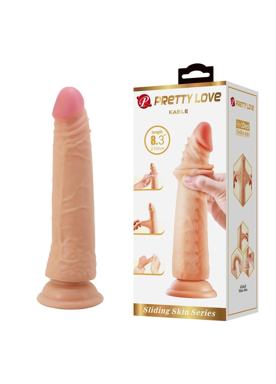 Фаллоимитатор реалистик, гибкий Pretty Love Kable с подвижной кожей, телесный, 21 х 3.7 см No Brand (362044285)