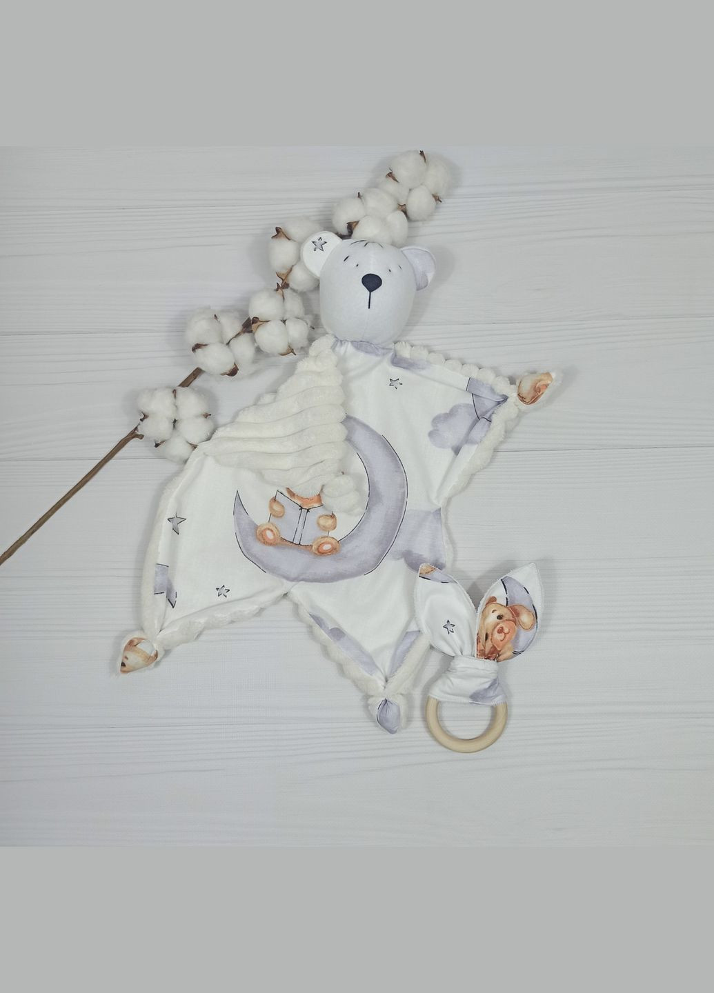 Комфортер Медвежонок и Эко грызунок Шуршащие ушки a.l.babybox Медвежонок Молочный No Brand (315488068)