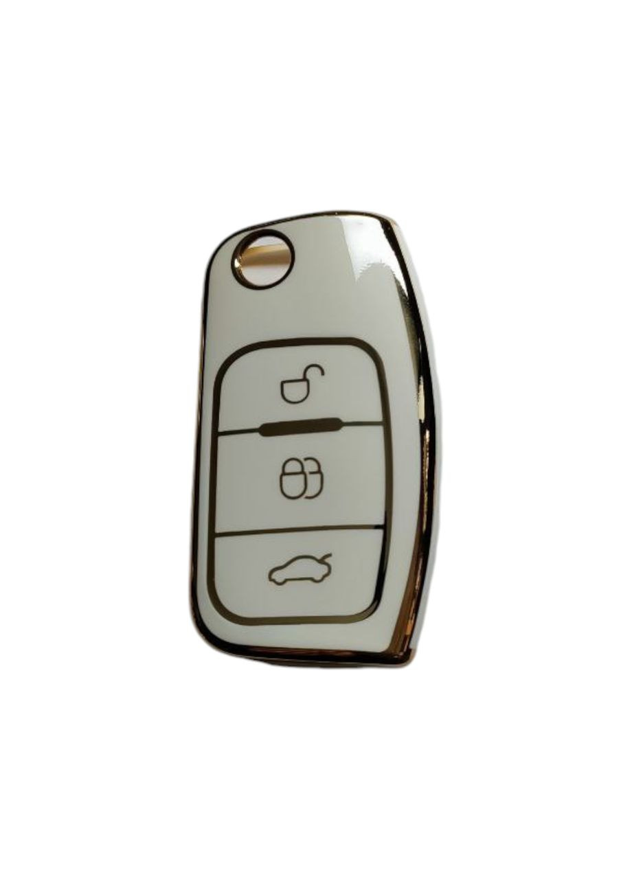 Чохол для ключа FORD з золотим обідком No Brand (362636479)