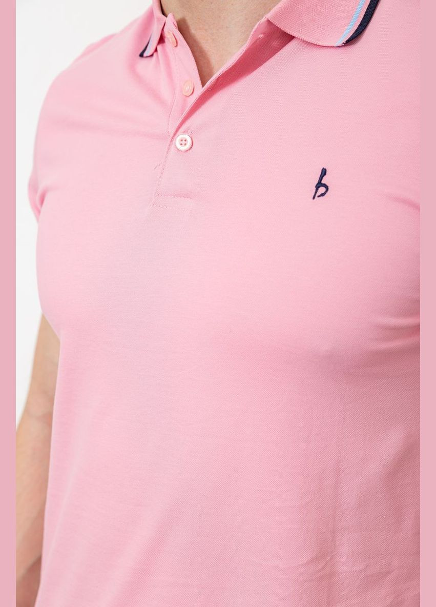 Розовая футболка-поло мужское однотонное, цвет темно-синий, для мужчин Ager
