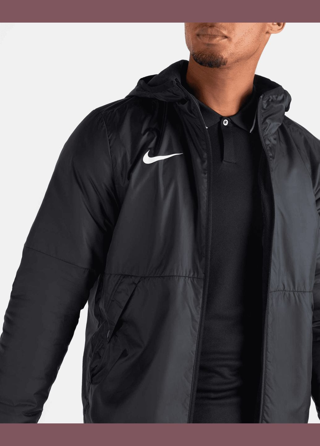 Чорна демісезонна куртка (вітровка) чоловіча fall jacket park 20 cw6157010 весна-осінь чорна Nike