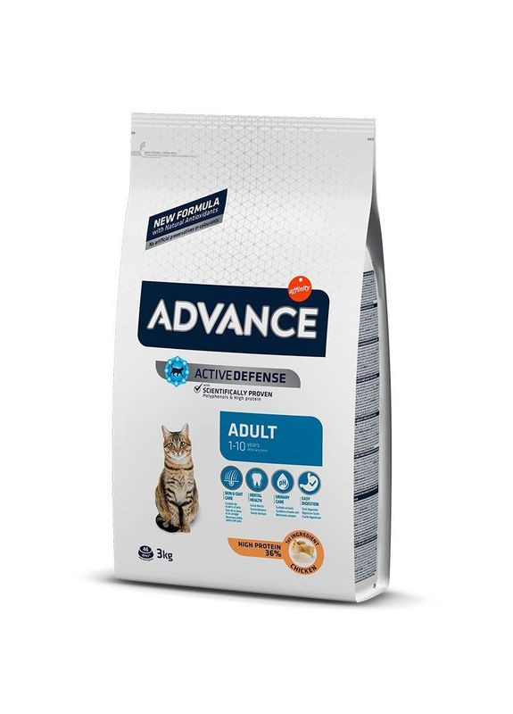 Сухой корм с курицей и рисом для кошек Cat Adult Chicken and Rice 3 кг (8410650151595) Advance (327054394)