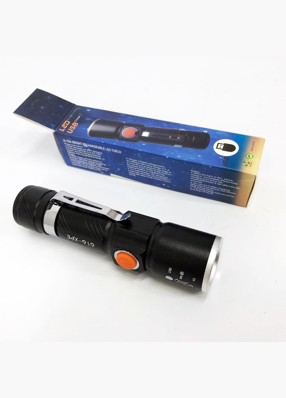 Кишеньковий ліхтарик 616-XPE, Портативний світлодіодний ліхтар із зарядкою, Алюмінієвий ліхтар Police (369562011)