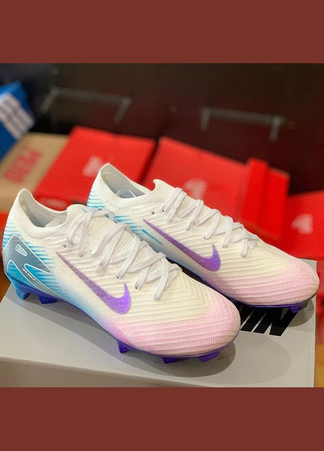 Светло-голубые детские футбольные бутсы air zoom mercurial vapor 16 elite fg, футбольные бутсы для детей No Brand