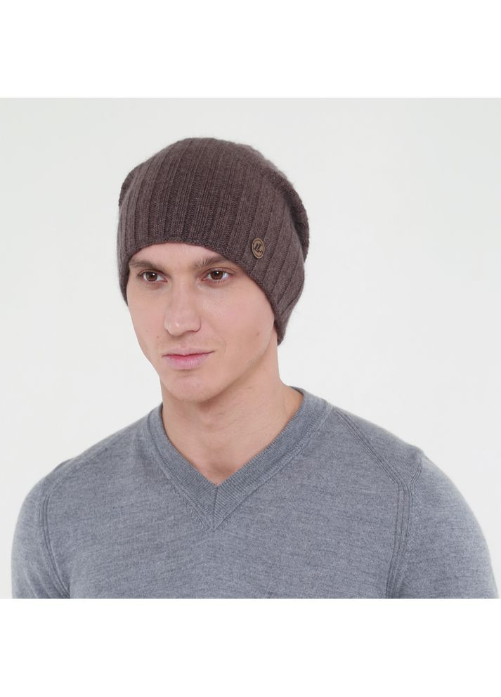 Шапка ковпак чоловіча вовна коричнева LIORA 697-783 LuckyLOOK 697-783M (322793075)