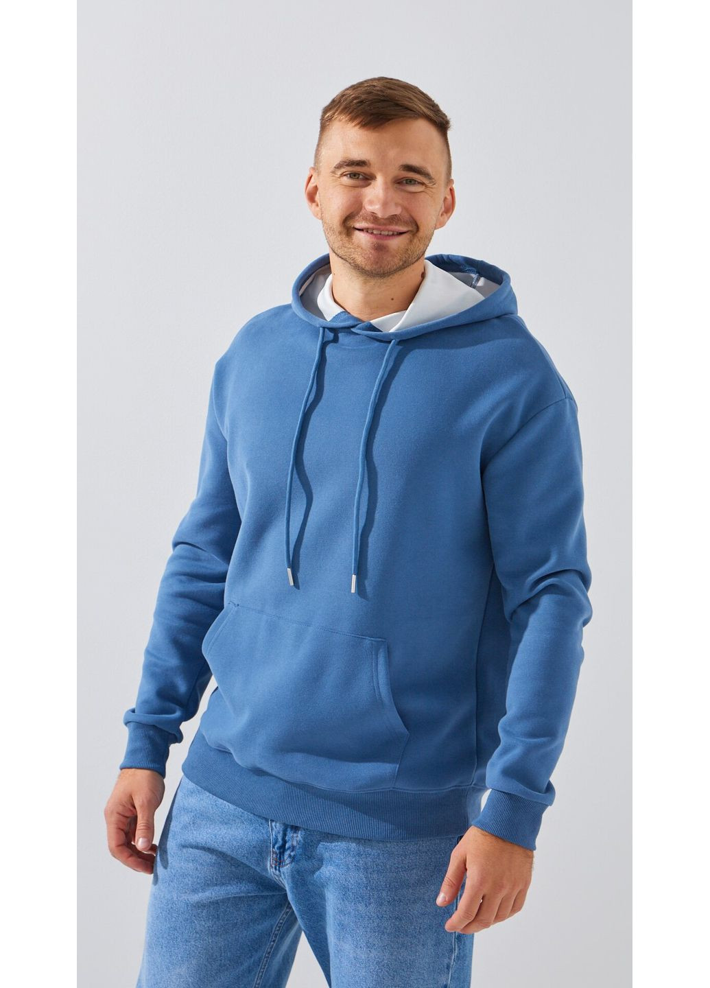 Худи однотонный мужской 1637 Синий shop (2000999209550) Demos (362190488)