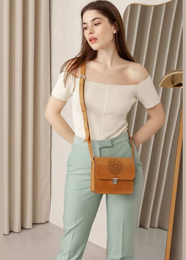 Шкіряна жіноча бохо-сумка Лілу жовта Crazy Horse (A-027166) BlankNote кросс-боди (327874268)