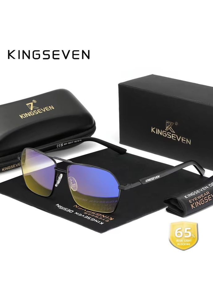 Окуляри комп'ютерні Blue Blocker 65% для чоловіків і жінок 9201 Black F5 KINGSEVEN (316713324)
