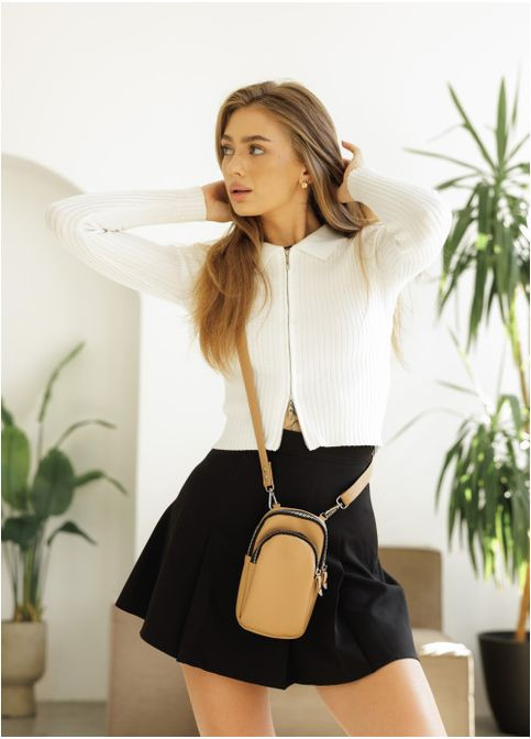 Жіноча сумка для телефону з екошкіри Бежева (961019311) Sambag (360965653)