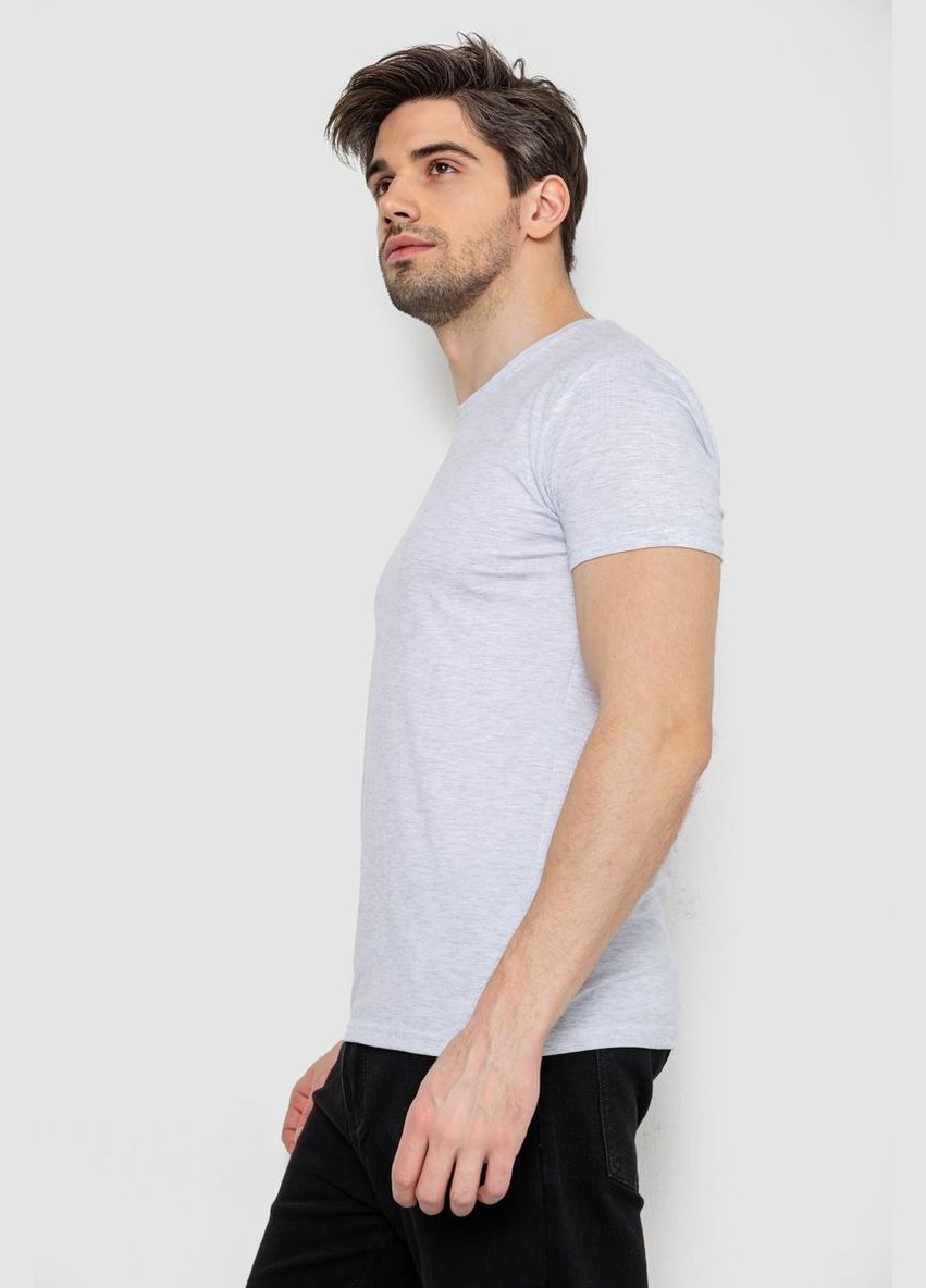 Світло-сіра футболка чоловіча однотонна базова темно-синя розмір l (sku_244r2405) з коротким рукавом No Brand