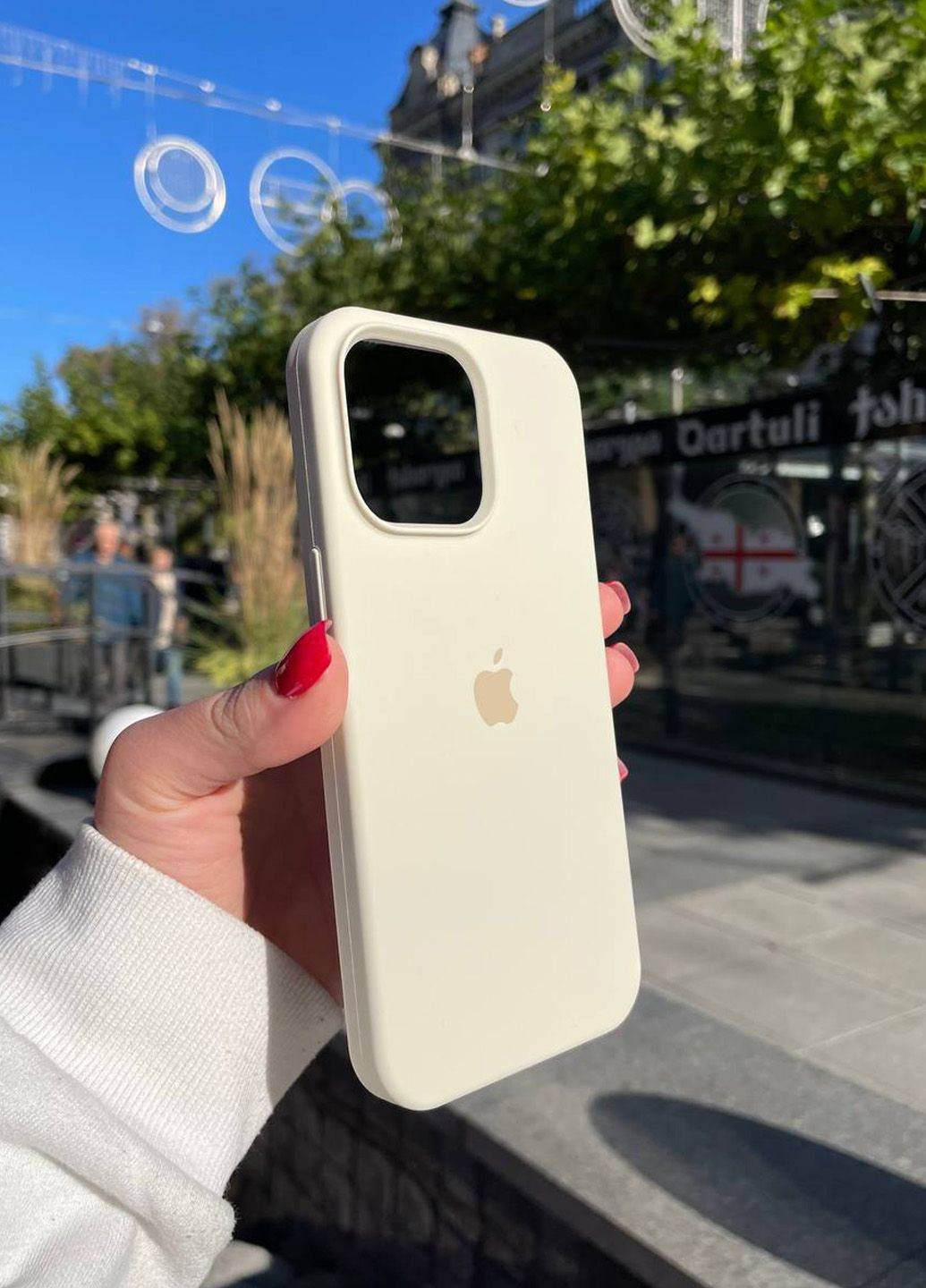 Чохол для iPhone 14 Pro Silicone Case силікон кейс білий Antique White No Brand (286330987)