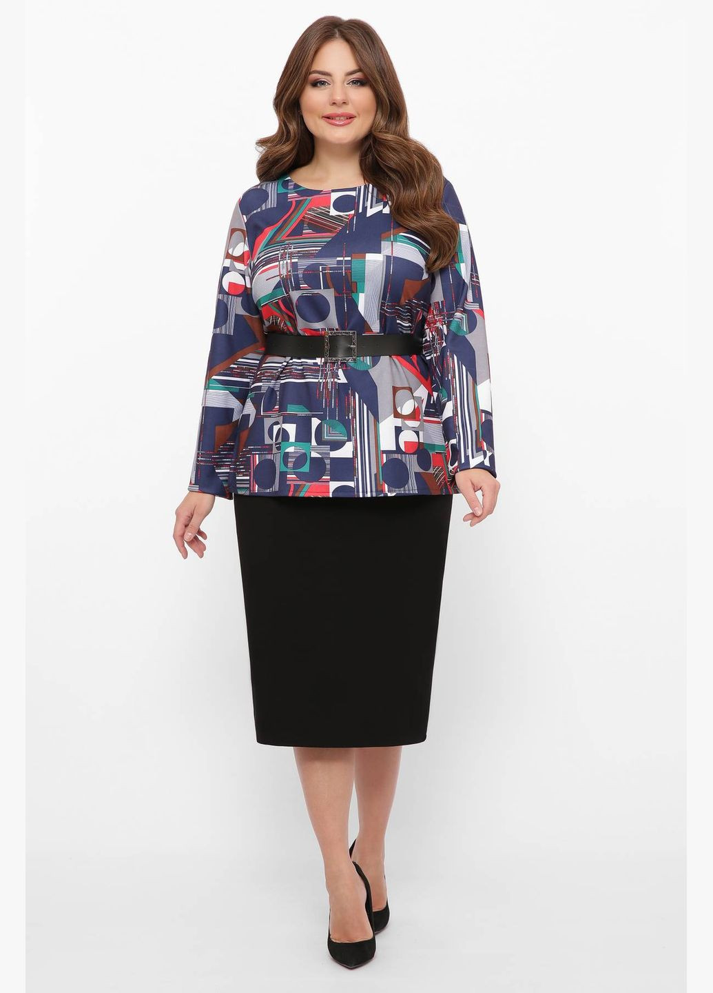 Синяя блуза из трикотажного полотна илона синяя 54 Tatiana