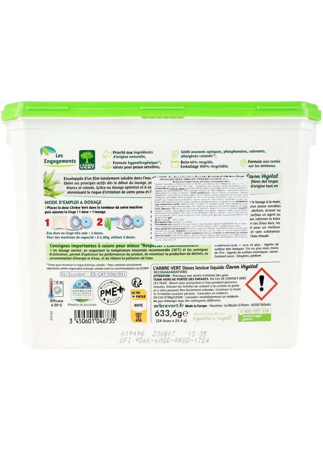 Капсули для прання Рослинне мило, 24 шт. х 26.4 г L'arbre Vert (331787917)