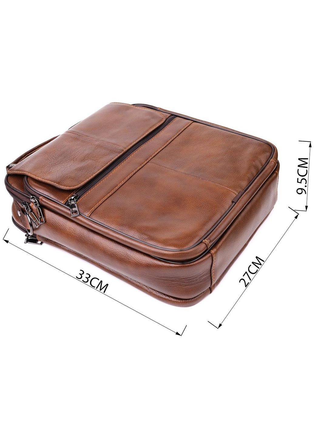 Сумка планшет через плечо мужская из натуральной кожи для телефона и для документов средняя Коричневый 38220 Vintage (355245168)