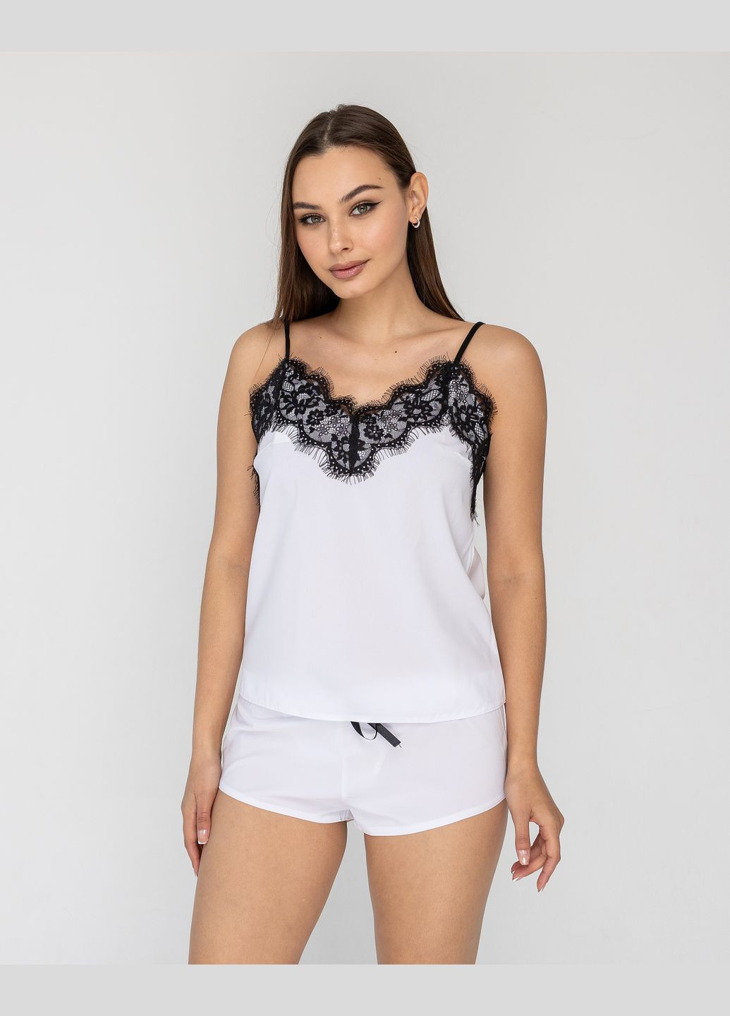 Белая всесезон красная женская пижама с кружевом Exclusive