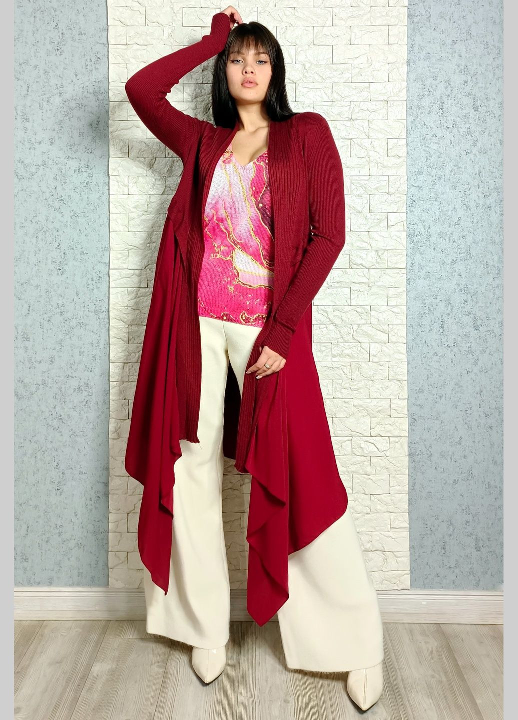 Бордовый демисезонный кардиган Marc O'Polo