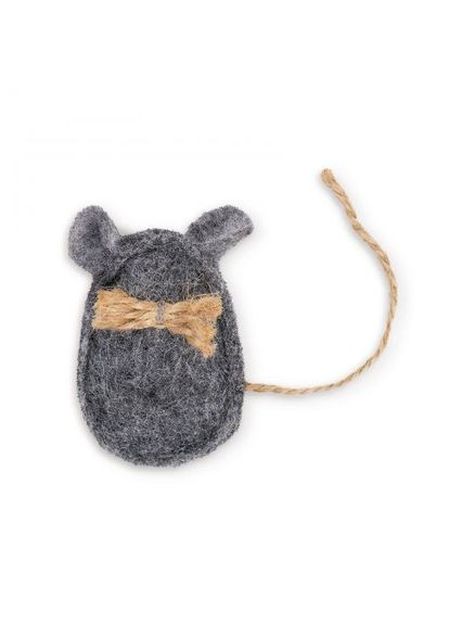 Іграшка «Мишка шкряботушка» для котів, сіра, 8,5х5 см Природа (355256187)