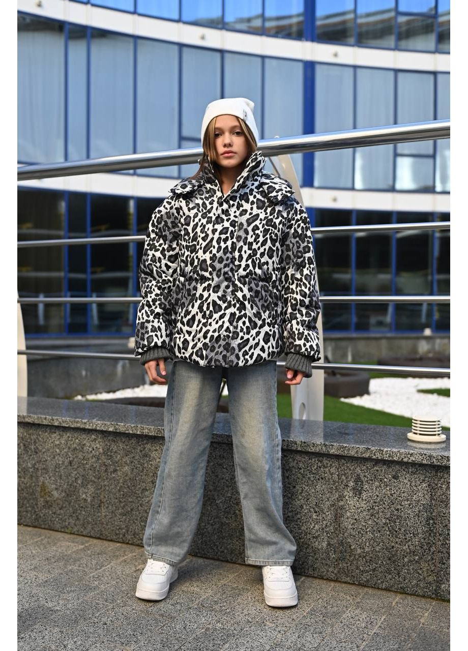 Белая зимняя трендовая подростковая куртка оверсайз — замер в описании DK/DL Мода без кордонів