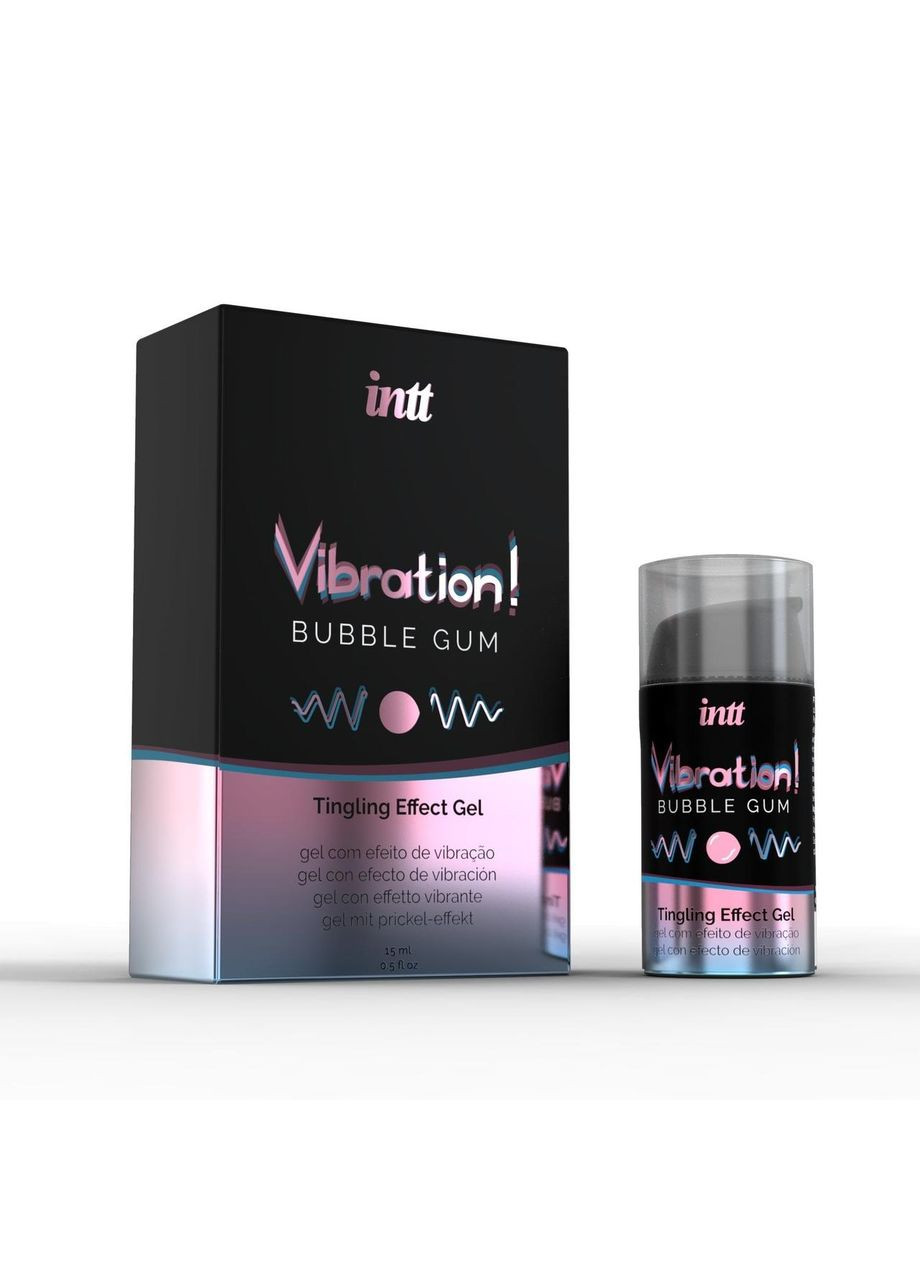 Жидкий вибратор Vibration Bubble Gum (15 мл), густой возбуждающий гель, очень вкусный, действует до 30 минут Intt (291876339)
