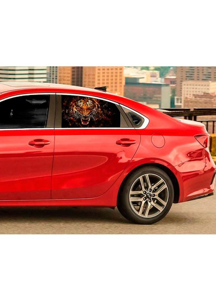 Наклейки на боковое стекло авто 3D TUNING STUDIO Тигр 740х500мм=2штуки No Brand (367165636)