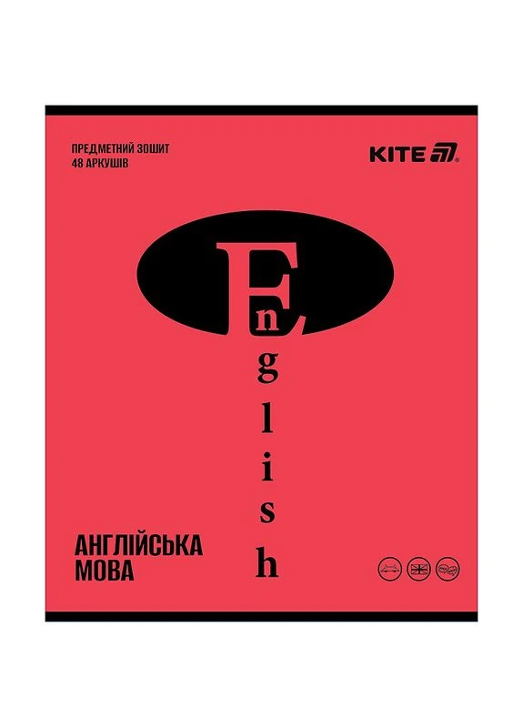 Тетрадь уч. " " 48арк.===/K25-240-18/ ПРЕДМЕТКА софт тач+УФ, Brigh, английский язык (10/200) Упаковка 10 шт Kite (391721256)