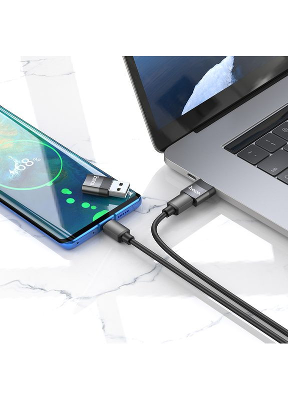 Адаптер USB Male to Type-C female USB2.0 adapter Black (6931474762009) Hoco UA17 (372680972)