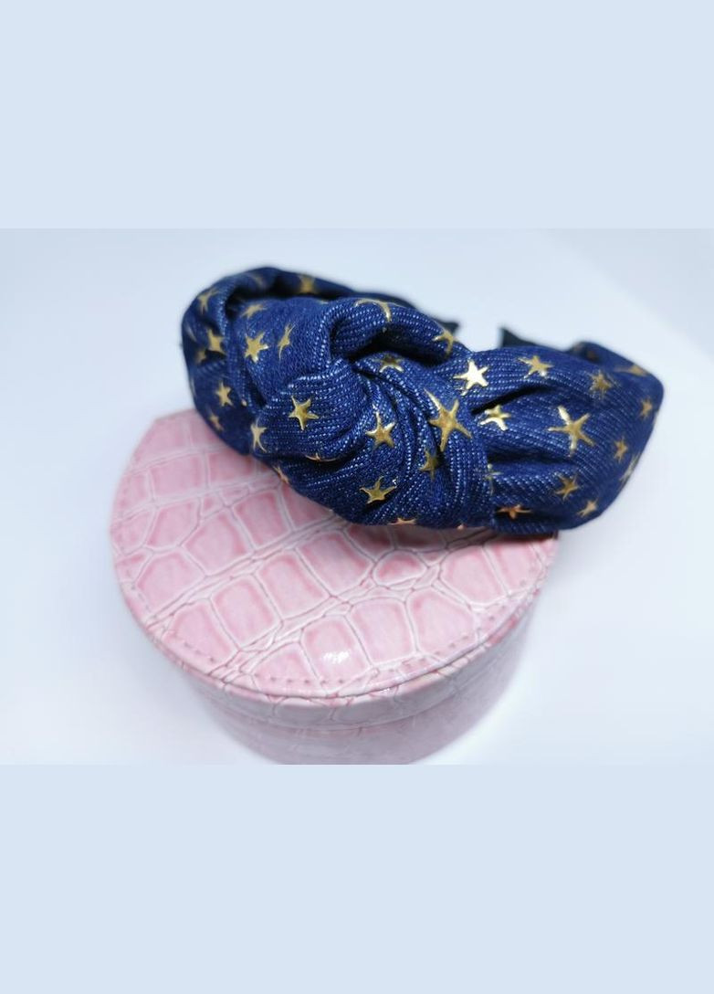 Жіночий обруч - чалма джинсовий обідок для волосся Oxa темно-синій Hand Made (330619157)