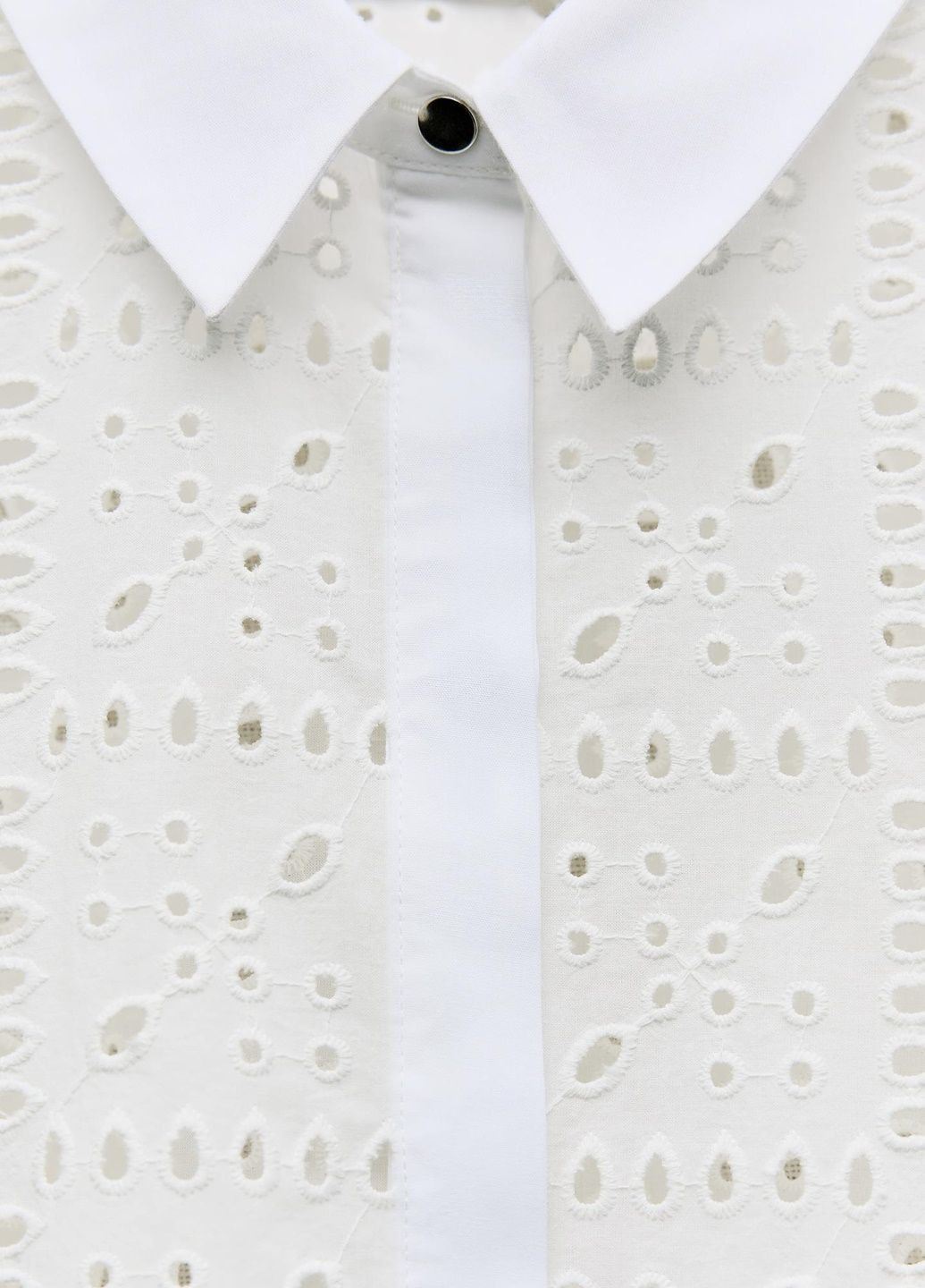 Белая праздничный рубашка с орнаментом Zara