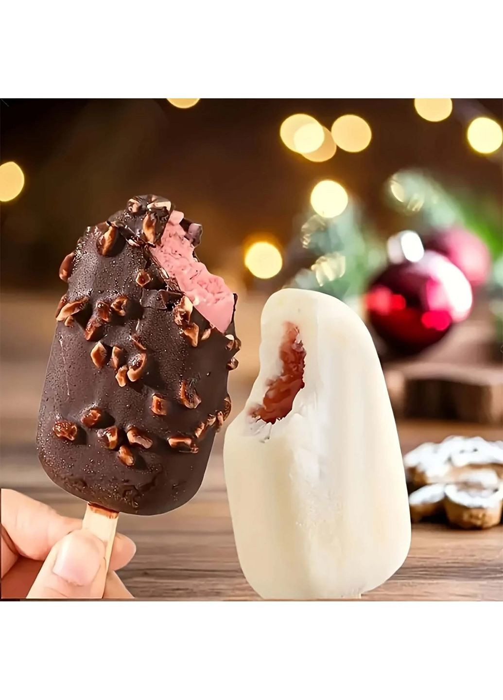 Форма силіконова для морозива Ескімо та євродесертів з паличками (4 комірки) 26х10.5 см Kitchen Master (341724443)