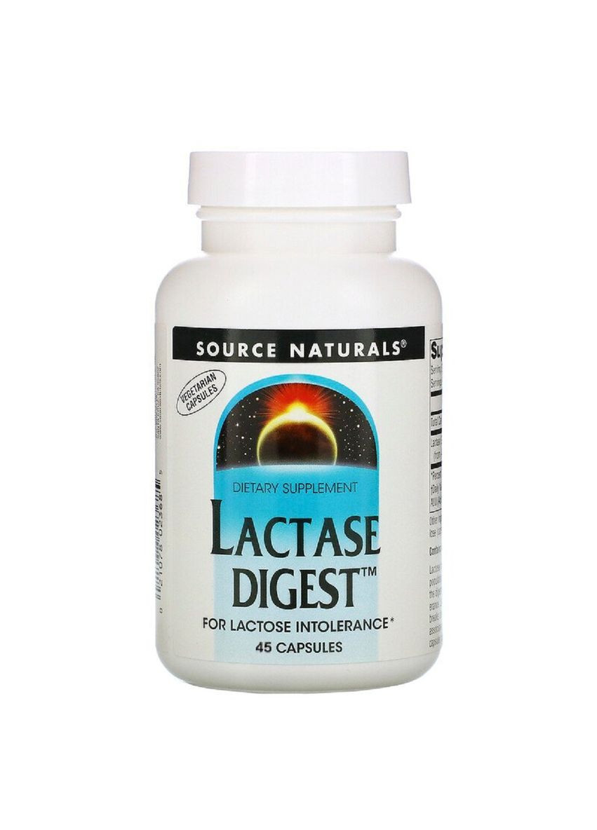 Лактаза, 30 мг, Lactase Digest, 45 капсул Source Naturals (326054478)