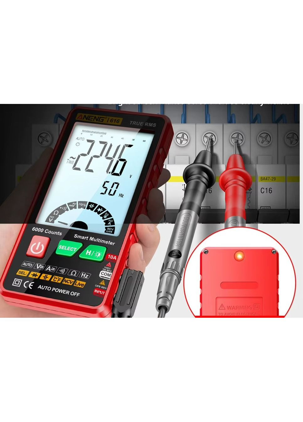 616 автоматический цифровой мультиметр тестер Aneng (361857016)