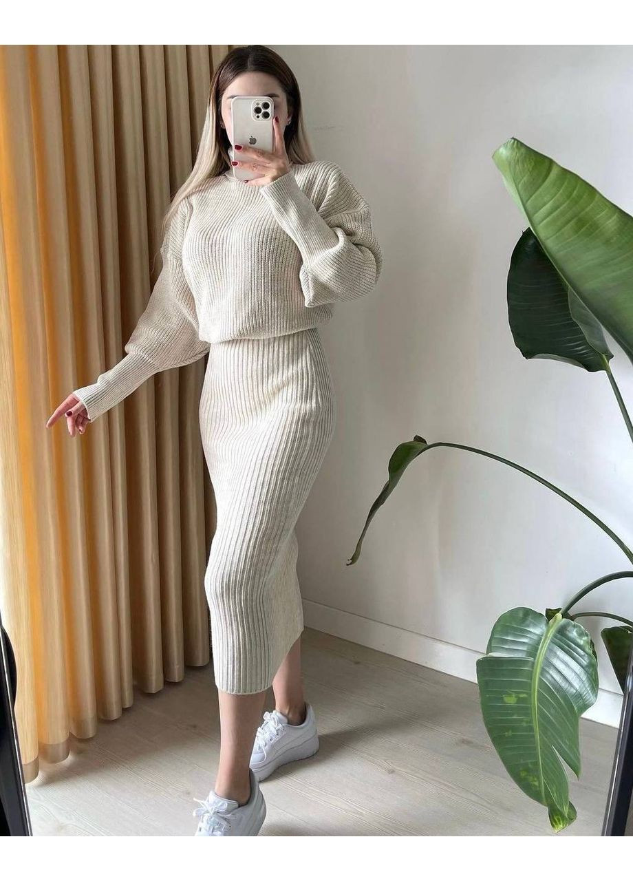 Костюм со свитером и юбкой из ангоры рубчик — ЗАМЕРЫ В ОПИСАНИИ DK/DL Мода без кордонів (371140307)