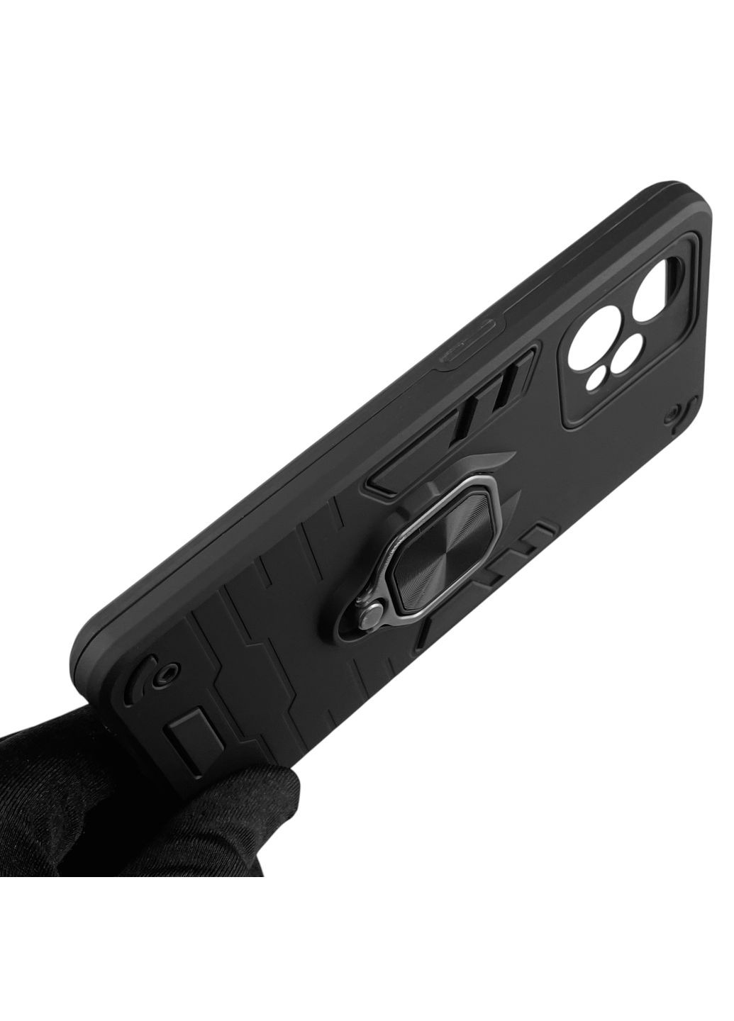 Чохол для телефона 9 броньований з магнітним кільцем-тримачем на реалмі 9 чорний Realme (366235860)