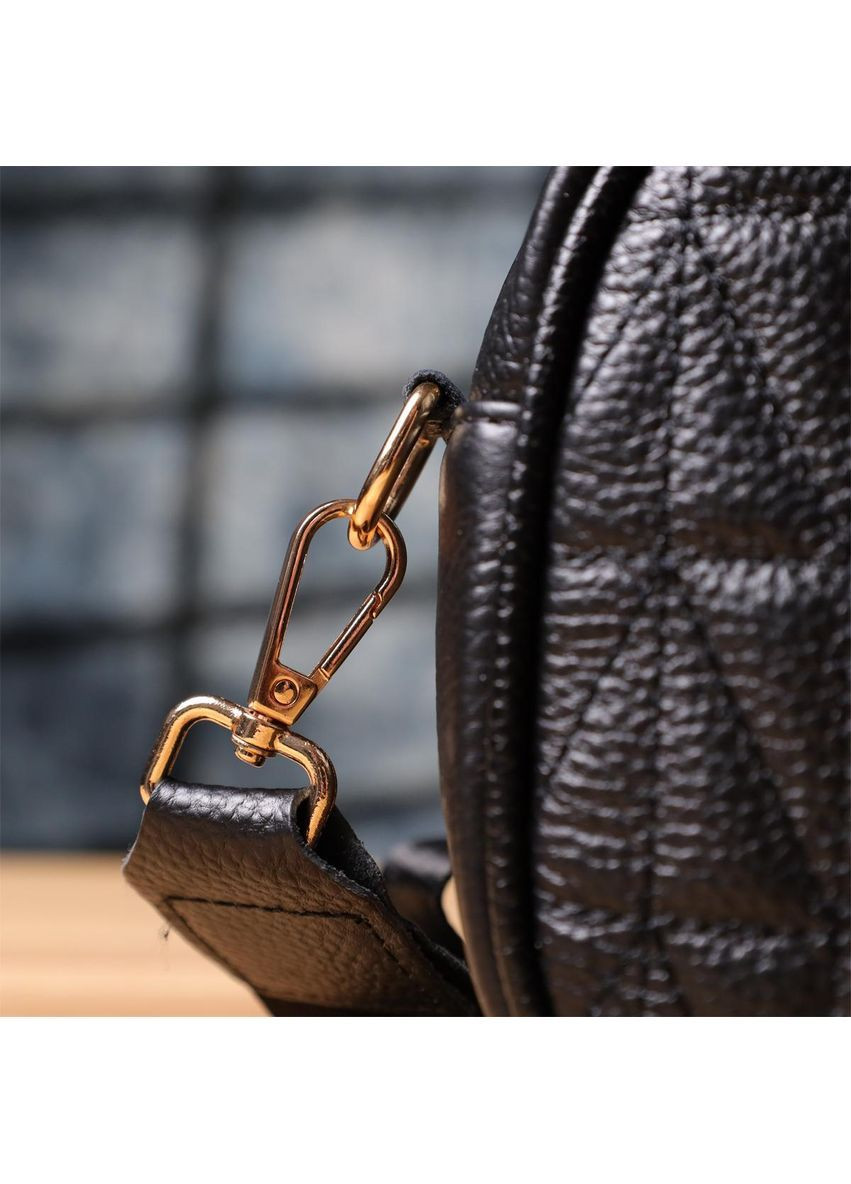 Сумка крос-боді через плече з натуральної шкіри жіноча маленька Чорний 40355 Vintage (361970418)