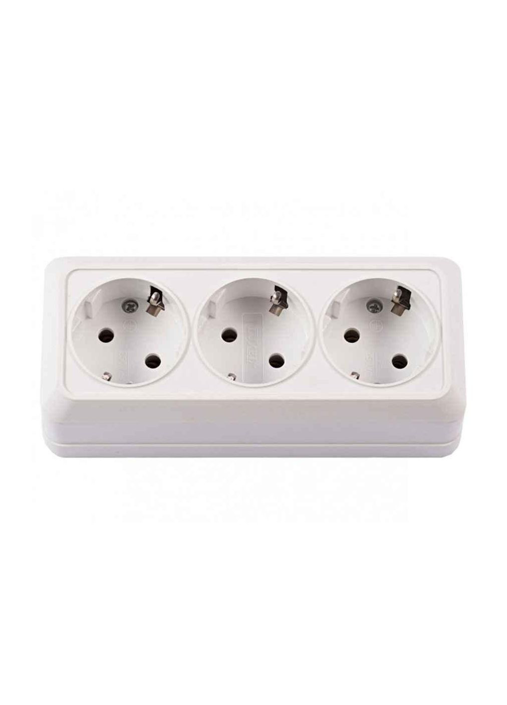 Розетка Потрійна з заземленням OPERA 2014 (Білий) ТМ Luxel (305229931)