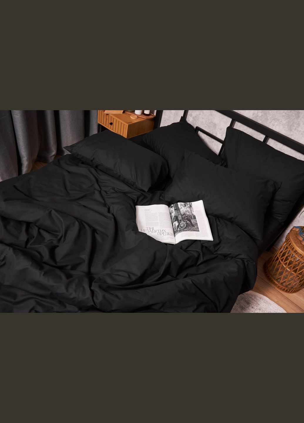 Комплект постельного белья Бязь Gold Люкс King Size 220x240 наволочки 2х50х70 (MS-820002976) Moon&Star Black (288044134)