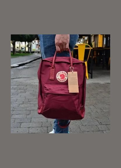 Канкен, рюкзак kanken 16л, сумки, портфель, школьный рюкзак бордовый, сумка для ноутбука, прогулок, туризма Fjallraven Kanken Classic (303724686)