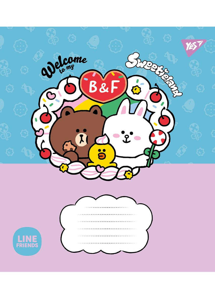 Набір зошитів Line Friends. Sweetieland А5 в лінійку 12 аркушів 25 шт. () Yes 766949 (337471321)