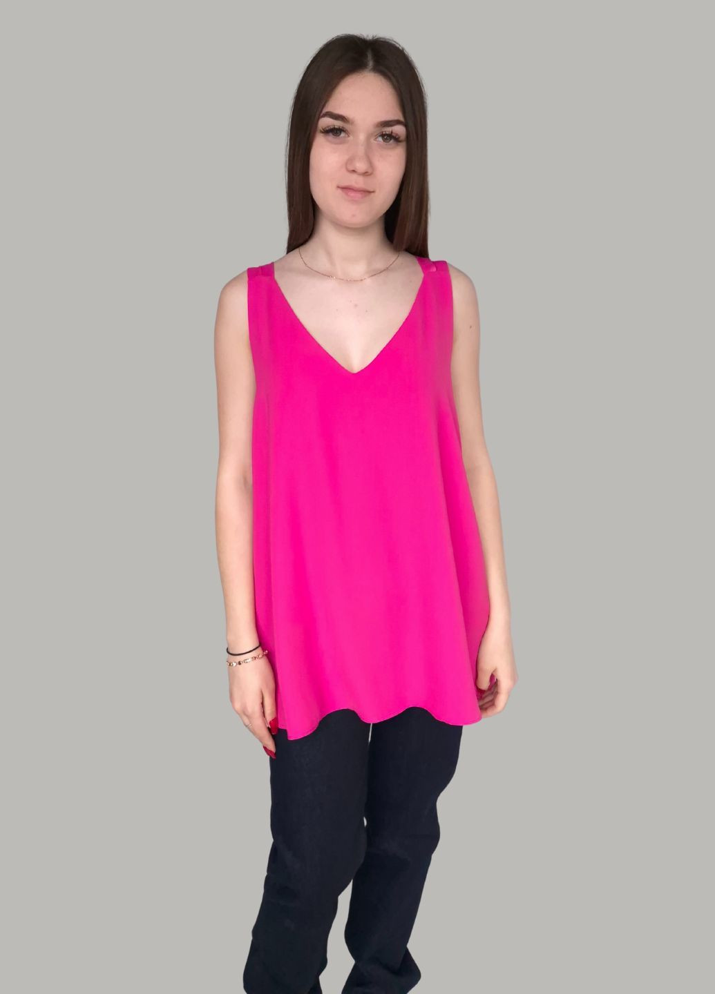 Малинова блузка-топ жіноча на бретельках однотонна River Island