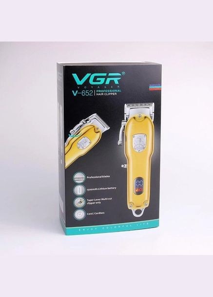 Машинка для стриження волосся V-652 акумуляторна з LED-дисплеєм VGR (315355055)
