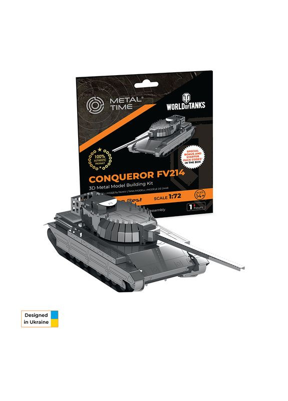 Коллекционная модель-конструктор Conqueror FV214 MT069 танк World of Tanks MT069 Metal Time (267507704)