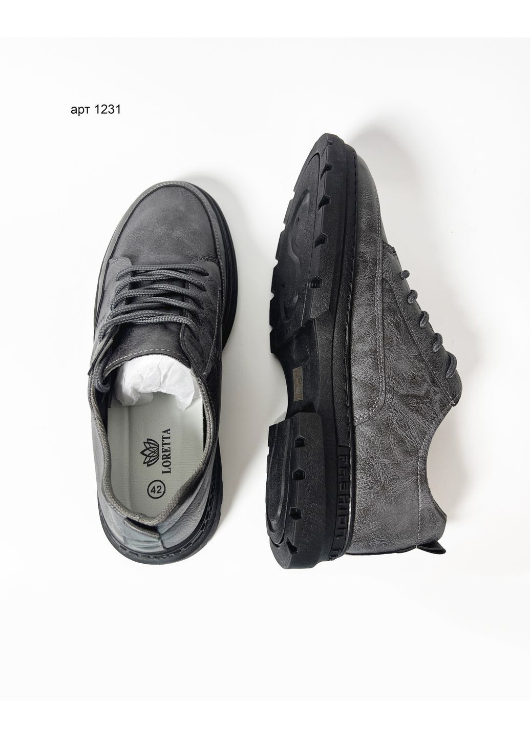 Серые демисезонные туфли мужские shoes grey No Brand Oxford