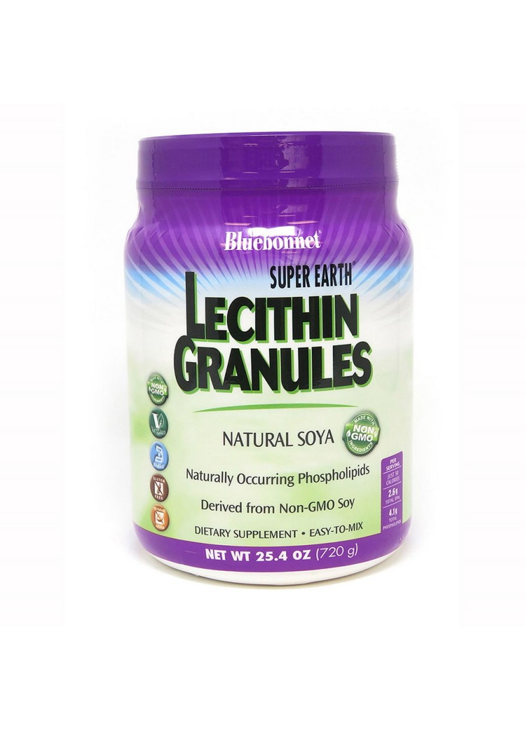 Натуральна добавка Super Earth Lecithin Granules, 720 грам Bluebonnet Nutrition (293341917)