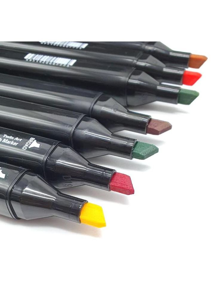 Набор двусторонних скетч-маркеров для рисования и каллиграфии 168 шт (1756375338) No Brand (333800231)